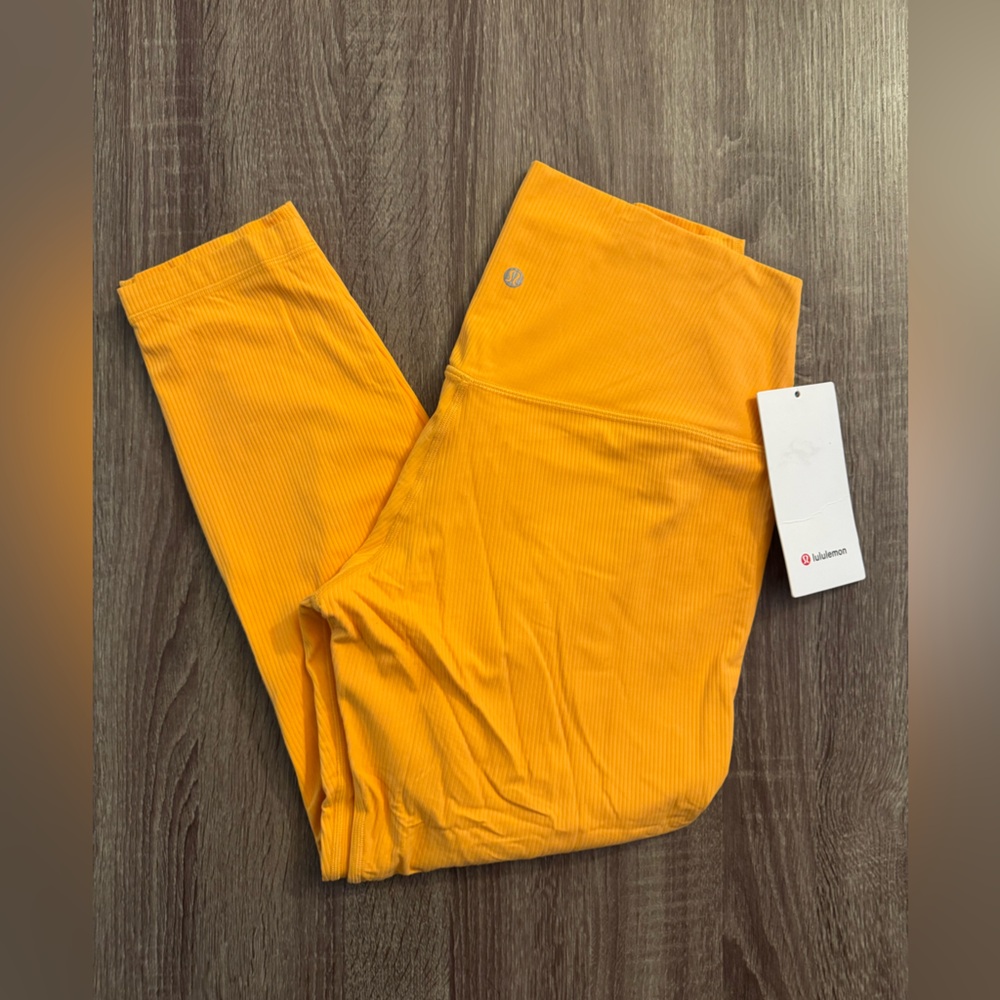 New Lululemon Align high rise ribbed pant 25” Mango Dream. Orange. Size 12 - Picture 16 of 17